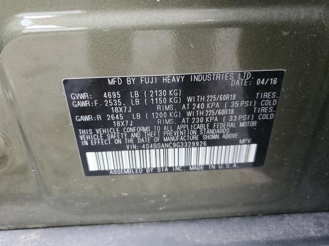 2016 SUBARU OUTBACK 2. - 4S4BSANC9G3329926
