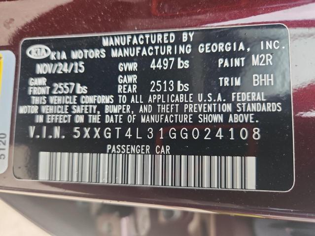 2016 KIA CADENZA EX 5XXGT4L31GG024108
