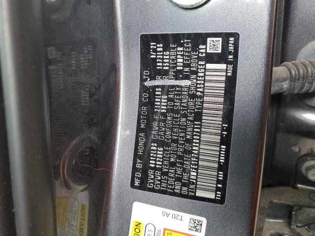 2022 HONDA CIVIC EX JHMFE1F74NX007911