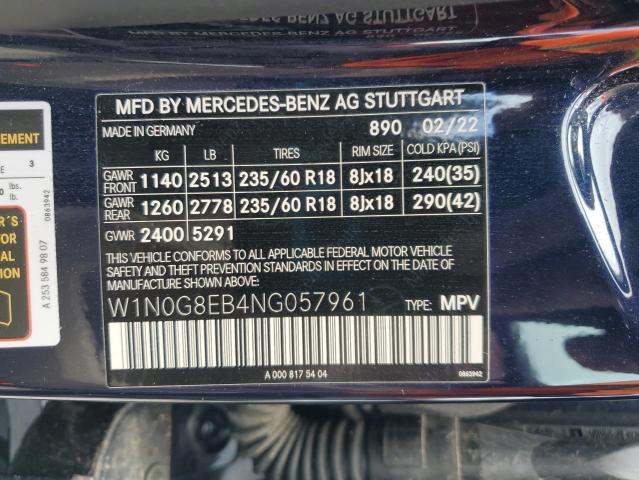 2022 MERCEDES-BENZ GLC 300 4M W1N0G8EB4NG057961