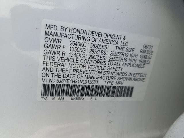 2022 ACURA MDX 5J8YE1H31NL013680