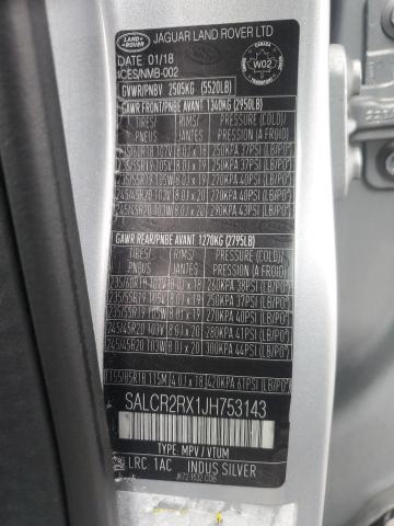 2018 LAND ROVER DISCOVERY SALCR2RX1JH753143