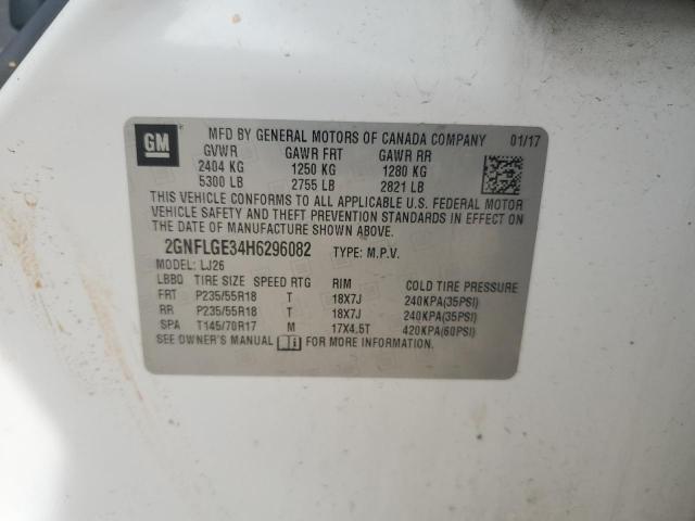 2017 CHEVROLET EQUINOX PREMIER 2GNFLGE34H6296082