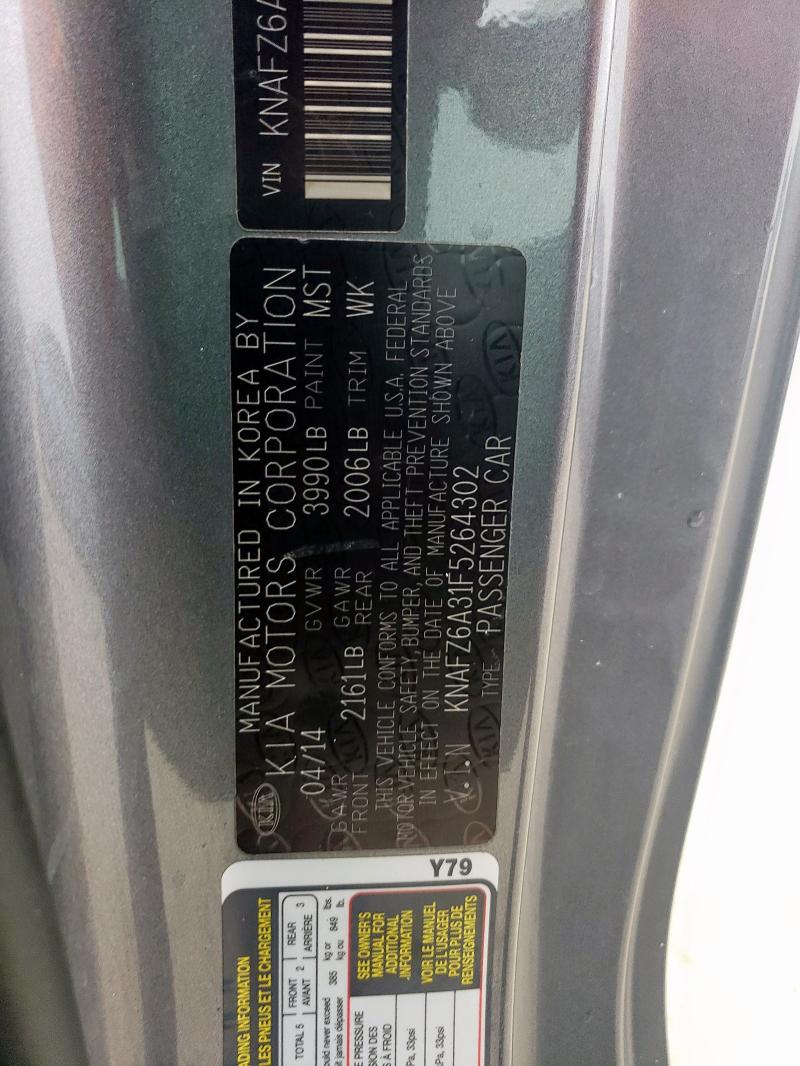 2015 KIA FORTE SX KNAFZ6A31F5264302