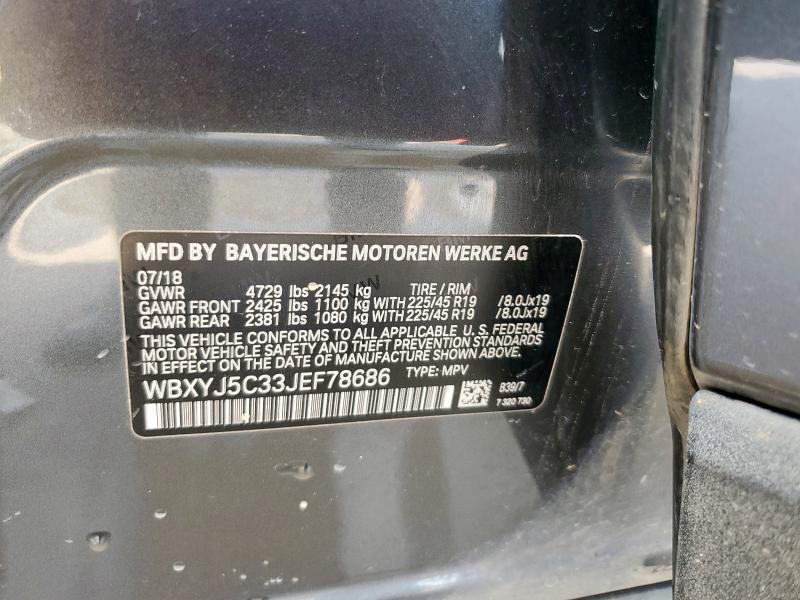 2018 BMW X2 XDRIVE2 WBXYJ5C33JEF78686