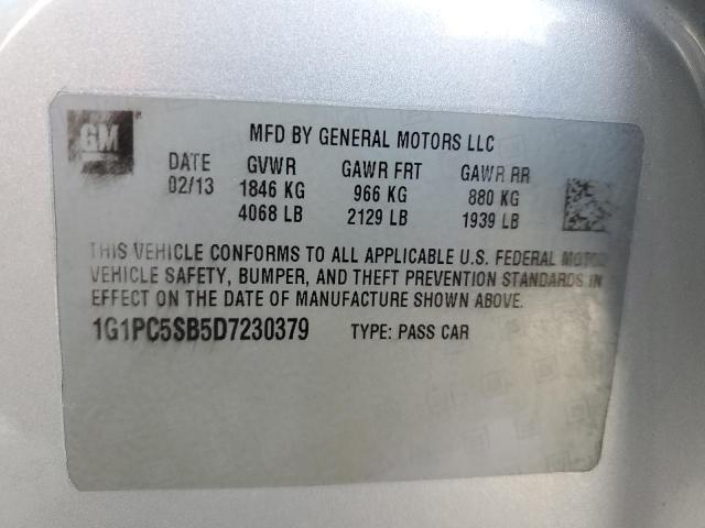 2013 CHEVROLET CRUZE LT - 1G1PC5SB5D7230379