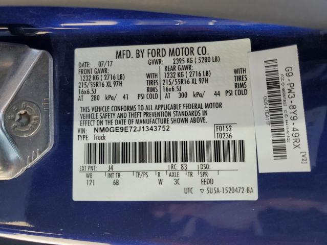 2018 FORD TRANSIT CO - NM0GE9E72J1343752