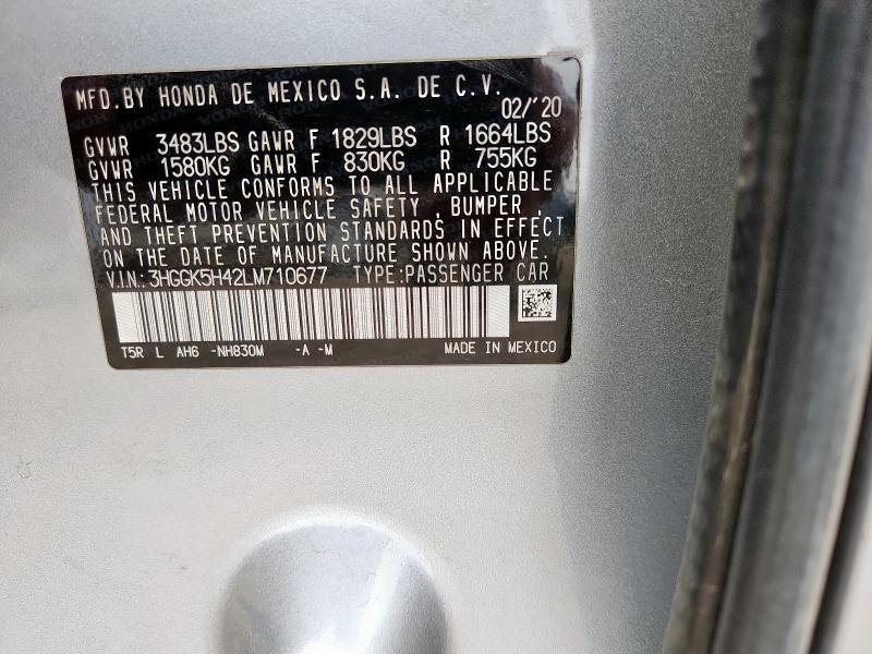 2020 HONDA FIT LX 3HGGK5H42LM710677