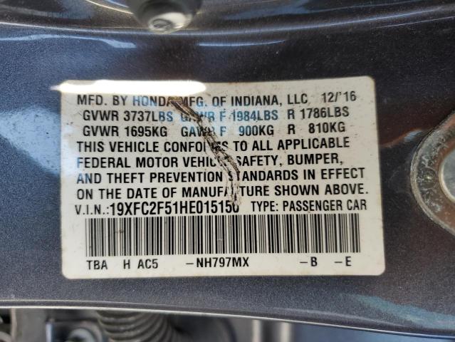 2017 HONDA CIVIC LX 19XFC2F51HE015156