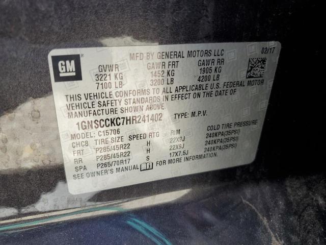 2017 CHEVROLET TAHOE C150 1GNSCCKC7HR241402