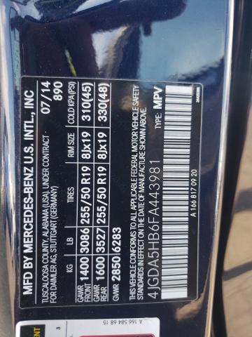 2015 MERCEDES-BENZ ML 350 4MA 4JGDA5HB6FA443981