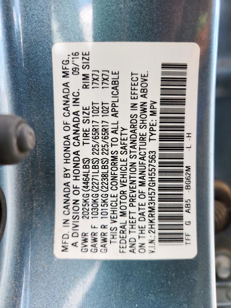 2016 HONDA CR-V EX 2HKRM3H57GH557563