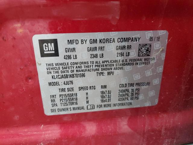 2019 BUICK ENCORE PRE - KL4CJASB1KB701596