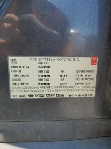 2015 TESLA MODEL S - 5YJSA1E20FF113026