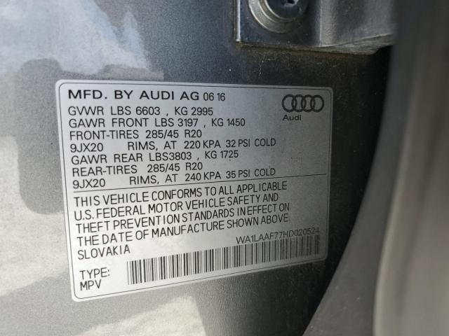 2017 AUDI Q7 WA1LAAF77HD020524