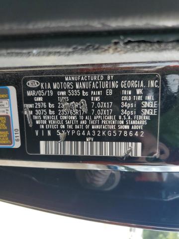2019 KIA SORENTO L 5XYPG4A32KG578642