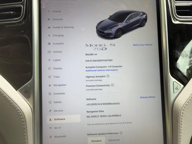 2015 TESLA MODEL S 70 5YJSA1S25FF097250