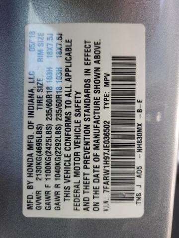 2018 HONDA CR-V TOURI 7FARW1H97JE036502
