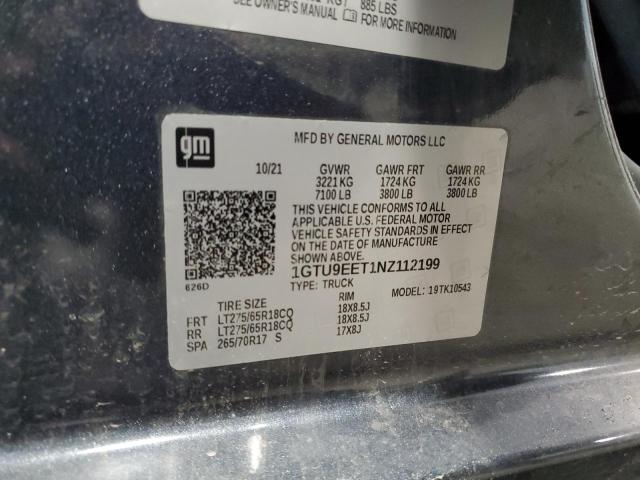 2022 GMC SIERRA LIM 1GTU9EET1NZ112199