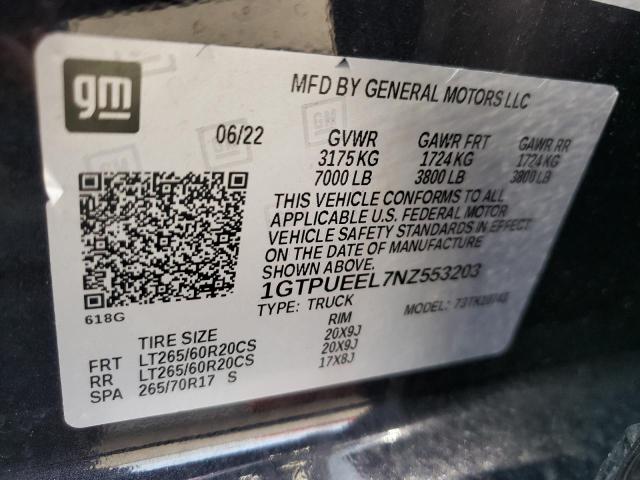 2022 GMC SIERRA K15 1GTPUEEL7NZ553203