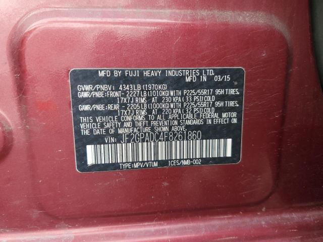 2015 SUBARU XV CROSSTR - JF2GPADC4F8261860