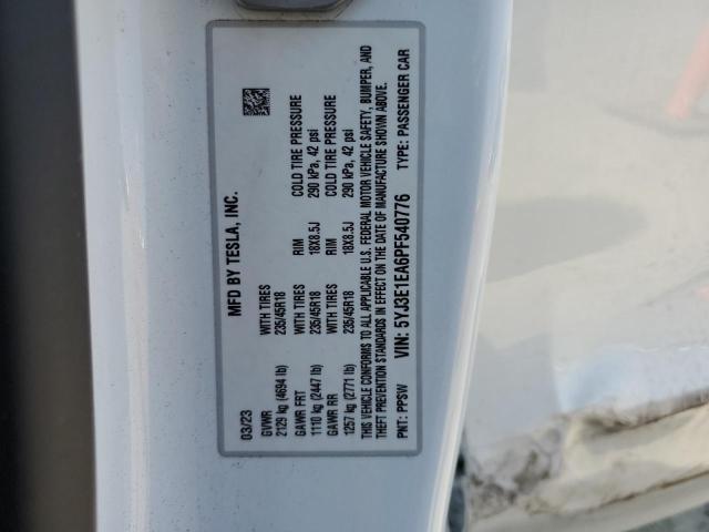 2023 TESLA MODEL 3 - 5YJ3E1EA6PF540776