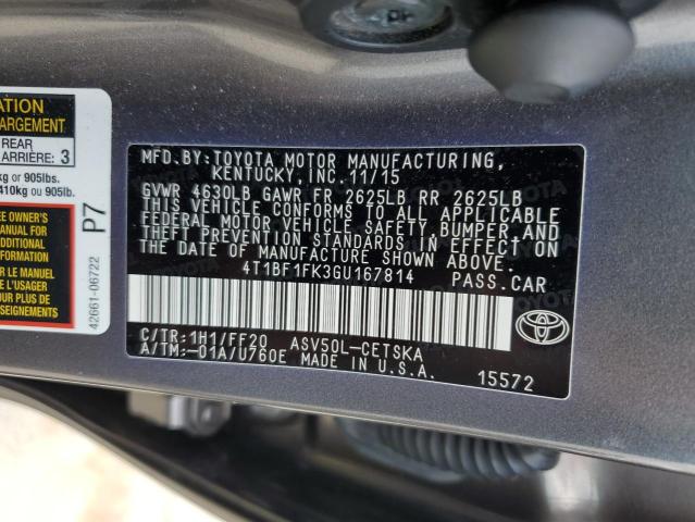 2016 TOYOTA CAMRY LE - 4T1BF1FK3GU167814