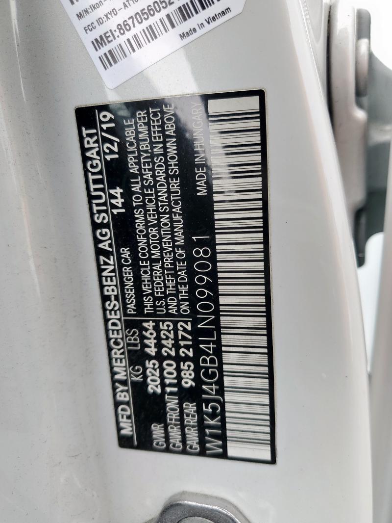 2020 MERCEDES-BENZ CLA 250 W1K5J4GB4LN099081