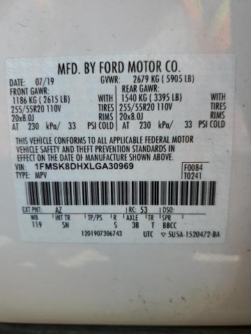 2020 FORD EXPLORER X - 1FMSK8DHXLGA30969