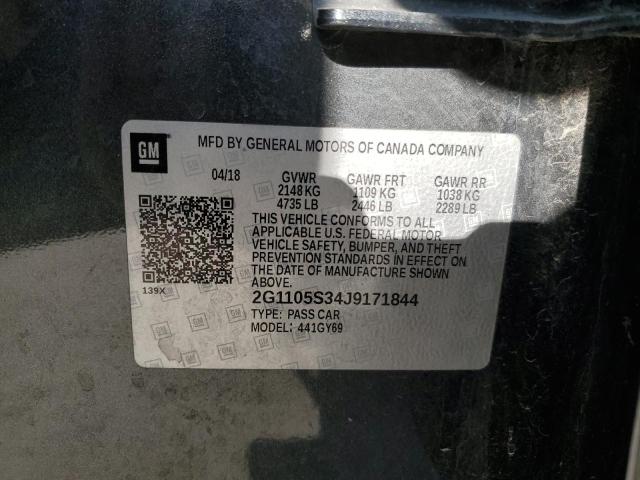 2018 CHEVROLET IMPALA 2G1105S34J9171844