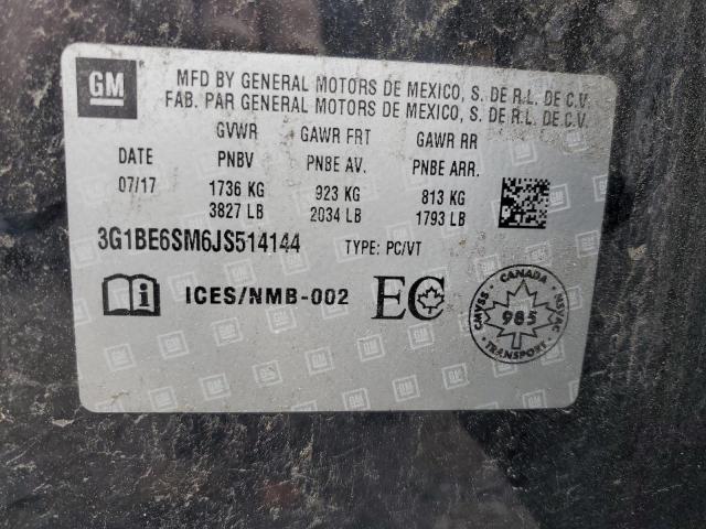 2018 CHEVROLET CRUZE LT 3G1BE6SM6JS514144
