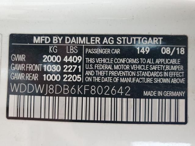 2019 MERCEDES-BENZ C 300 - WDDWJ8DB6KF802642