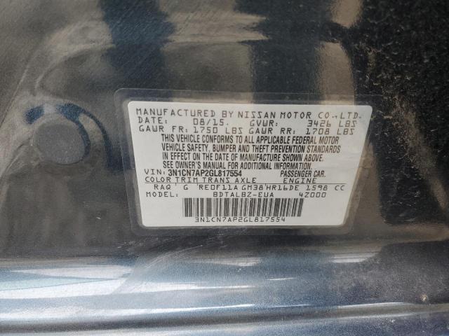 2016 NISSAN VERSA S - 3N1CN7AP2GL817554