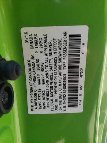 2016 HONDA CIVIC LX - 2HGFC4B54GH316509