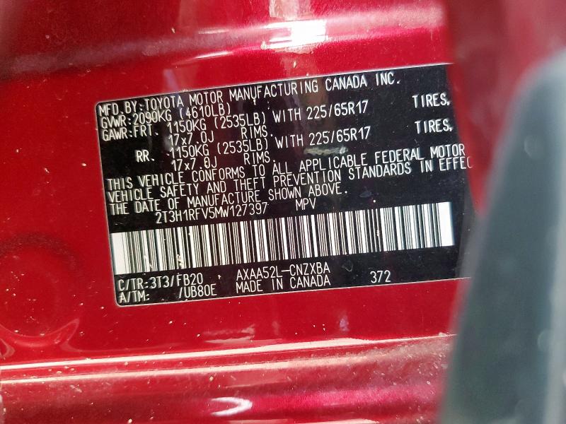 2021 TOYOTA RAV4 LE - 2T3H1RFV5MW127397