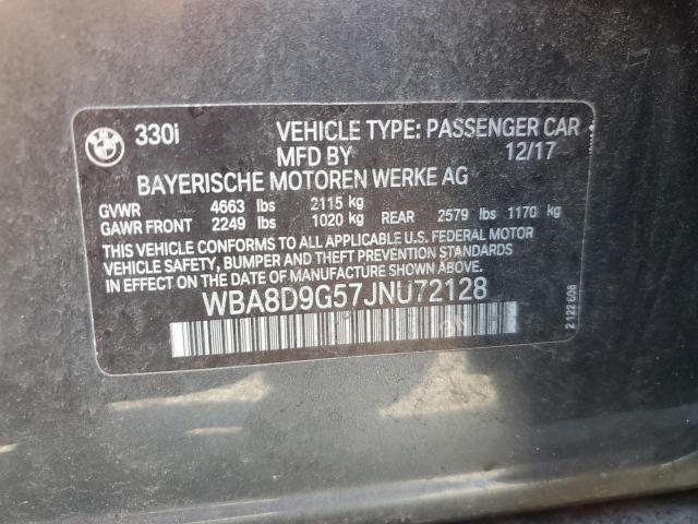 2018 BMW 330 XI WBA8D9G57JNU72128