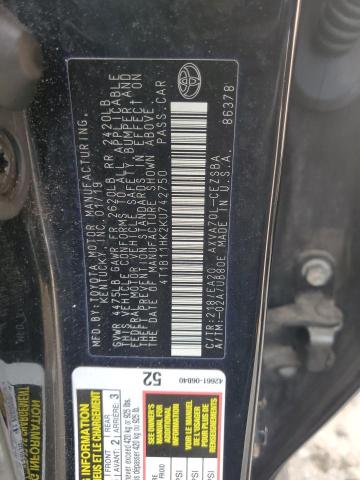 2019 TOYOTA CAMRY L - 4T1B11HK2KU742750