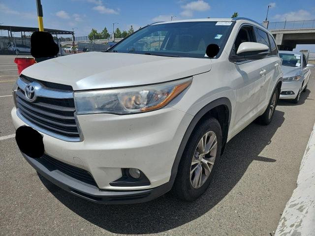 Vin: 5tdjkrfhxfs168847, lot: 62615155, toyota highlander xle 20152