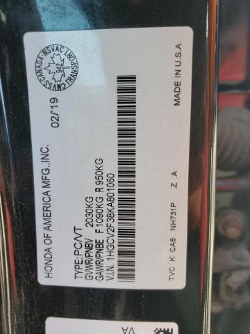 1HGCV2F38KA801060 2019 HONDA ACCORD