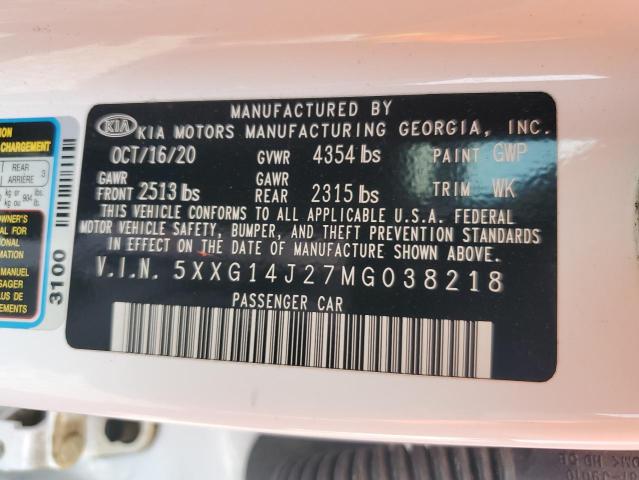 2021 KIA K5 LXS 5XXG14J27MG038218
