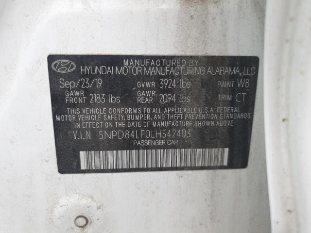 2020 HYUNDAI ELANTRA SEL 5NPD84LF0LH542403