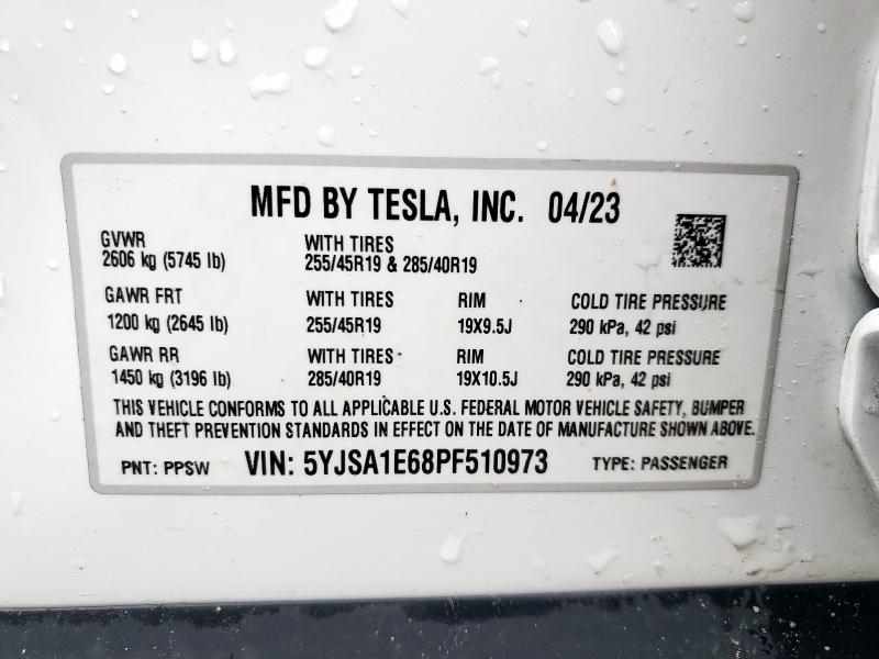 2023 TESLA MODEL S - 5YJSA1E68PF510973