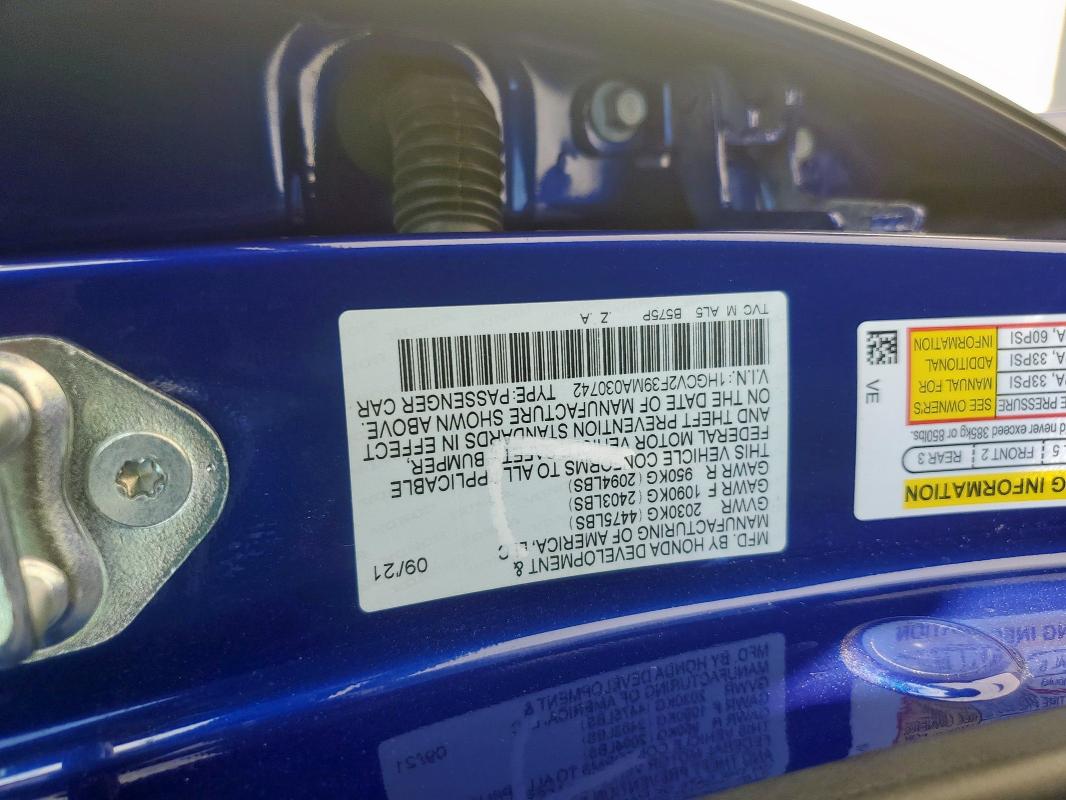 2021 HONDA ACCORD SPO 1HGCV2F39MA030742