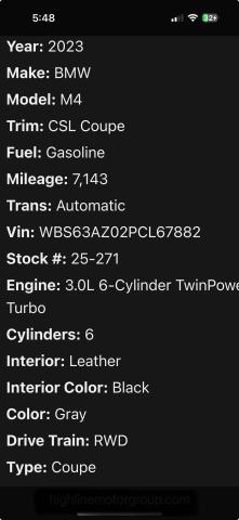 2023 BMW M4 CSL - WBS63AZ02PCL67XXX