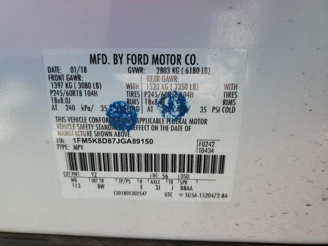 2018 FORD EXPLORER X - 1FM5K8D87JGA89150