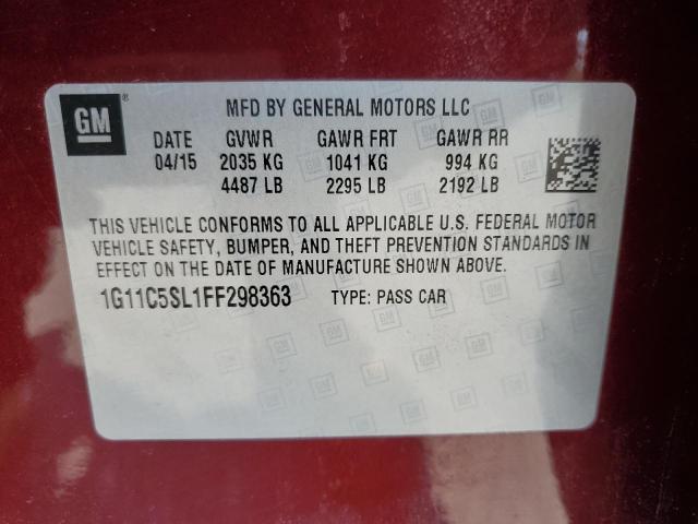 2015 CHEVROLET MALIBU 1LT - 1G11C5SL1FF298363