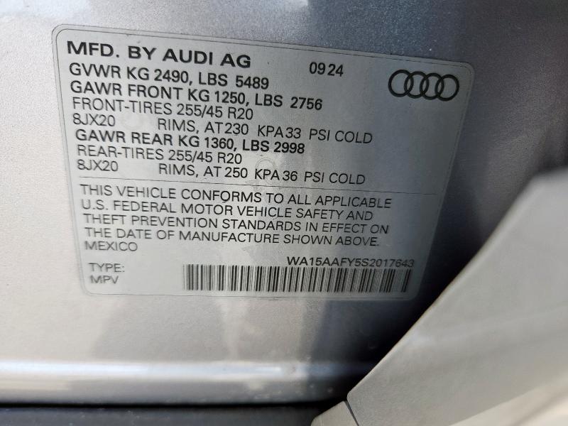 2025 AUDI Q5 SPORTBA WA15AAFY5S2017643