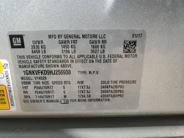 2017 CHEVROLET TRAVERSE L 1GNKVFKD9HJ256938