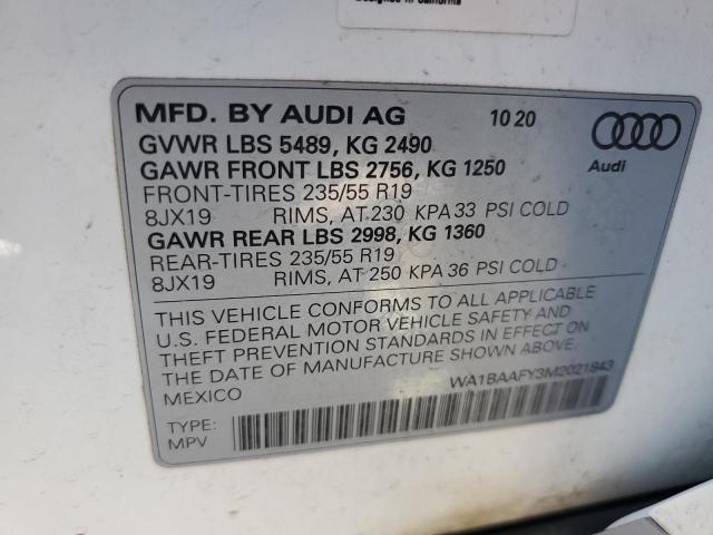 2021 AUDI Q5 PREMIUM WA1BAAFY3M2021843