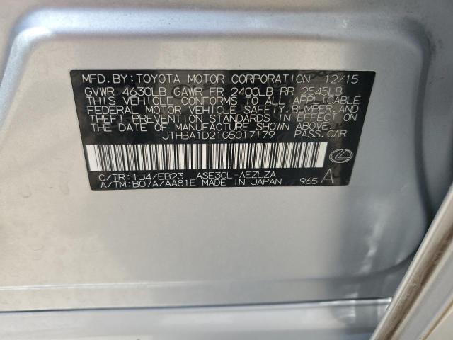 2016 LEXUS IS 200T JTHBA1D21G5017179